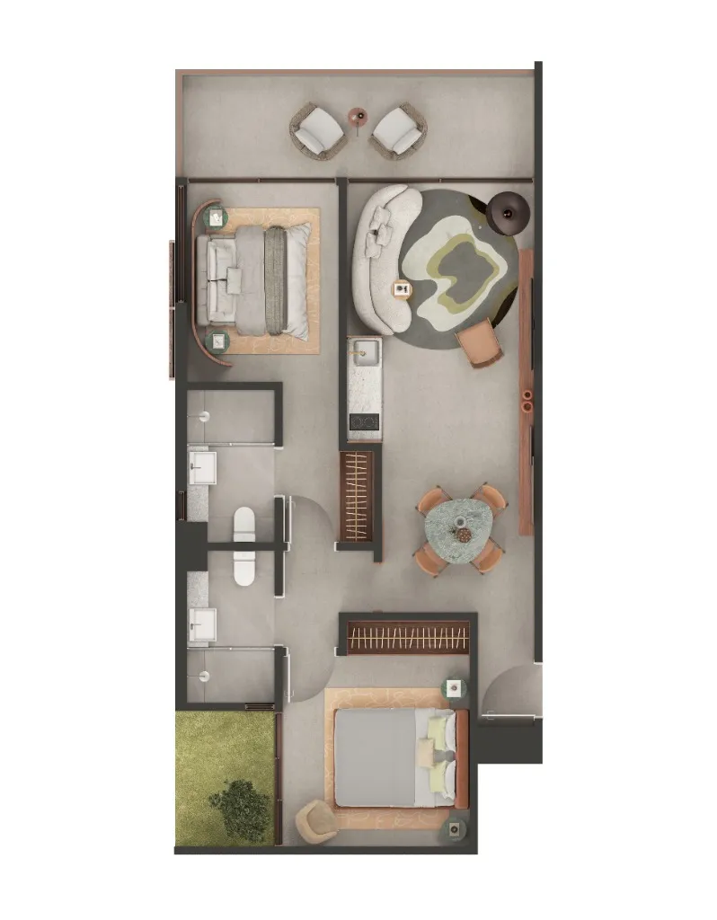 Planta Baixa - 2 Quartos